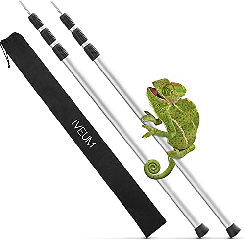 IVEUM Set van 2 aluminium tentstokken incl. tas tussen 89 cm tot 228 cm - telescoopstang voor tenten, zonnezeil - ultralichte tarpstang - stang voor bevestiging van zonnezeil - tentstang