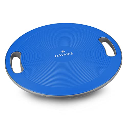 Navaris anti-slip balansbord voor evenwichtstraining - Balanstrainer - Wiebelbord - Voor beginners en professionals - Diameter 40cm - Blauw