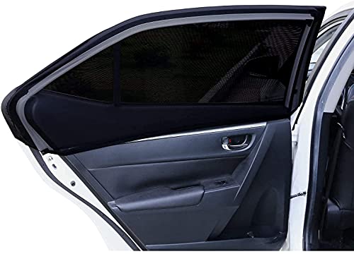 URAQT Zonwering voor baby's, kinderen, 2 stuks zonnekleppen voor de auto met uv-bescherming, universele zonwering voor autoruiten, achterruit, zijvensternet voor baby's, kinderen, huisdieren