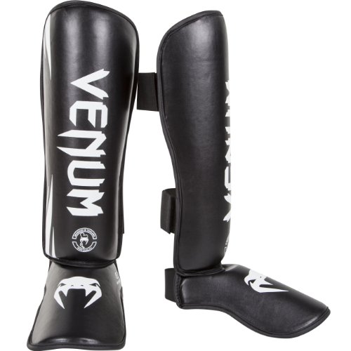 Venum Challenger, scheenbeschermers voor volwassenen, zwart/wit, maat M