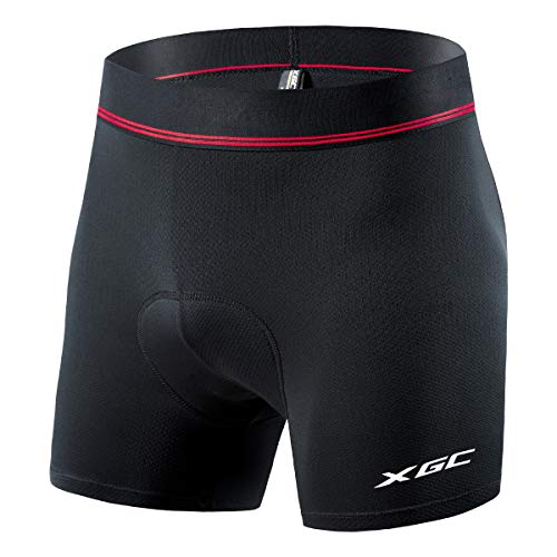 XGC Fietsonderbroek voor heren, met elastische ademende 4D-gel zeem met een hoge dichtheid, zwart, L