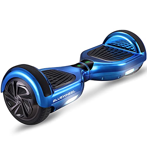 6.5” Premium Hoverboard Bluewheel HX310s - Duits kwaliteitsmerk -Bluetooth - kinder veiligheidsmodus & app - sterke 2 motoren - LED - elektro skateboard self balance scooter (Blauw Chrome)
