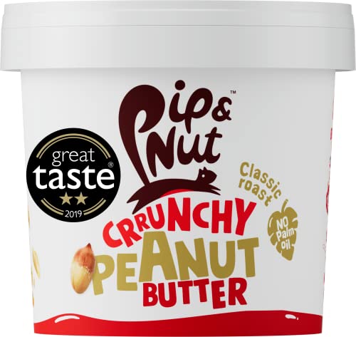 Pip & Nut - Crunchy Pindakaas (1kg) | Natuurlijke Notenboter, Geen Palmolie, Geen Toegevoegde Suiker, Hi-Oleic Pinda's, Hoog in Onverzadigde Vetten, Glutenvrij, Veganistisch, Zuivelvrij