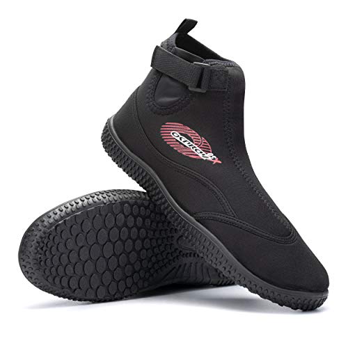 Osprey OSX Aqua Wetsuit laarzen voor volwassenen, verstelbare surfschoenen met TPR-zool voor heren vrouwen, UK volwassen 8/EU 42, zwart