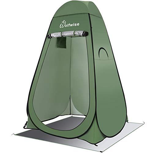 WolfWise Pop Up Toilet Tent Douche Privacy Tent voor Camping Outdoor Veranderende Dressing Vissen Zwemmen Bergruimte Tenten, Draagbaar met Draagtas