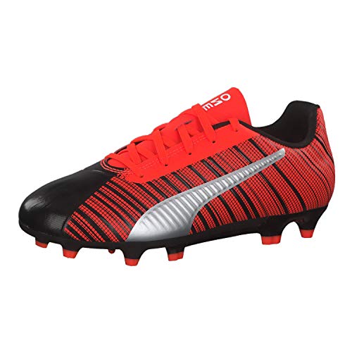 PUMA Unisex Kid's One 5.4 Fg/Ag Jr Voetbalschoenen, Puma Black Nrgy Rood Puma Leeftijd Zilver, 38 EU