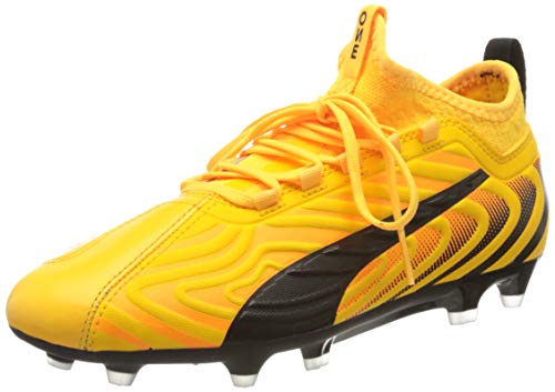 Puma One 20.3 Fg/ag Jr Voetbalschoenen voor kinderen, uniseks, Geel Ultra Yellow Puma Black Orange Alert 01, 37.5 EU