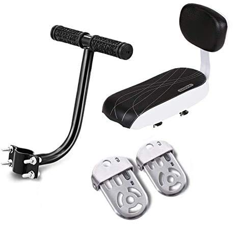auvstar Kinderzitje Fiets，Fiets Achterzitje Set Achterkussen/Pedalen/Armsteunen（Zwart）