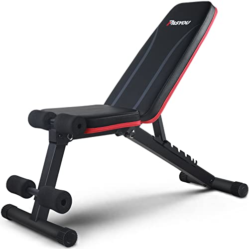 PASYOU Verstelbare halterbank Fitnessbank,multifunctionele Opvouwbare Gewichthefbank weight bench