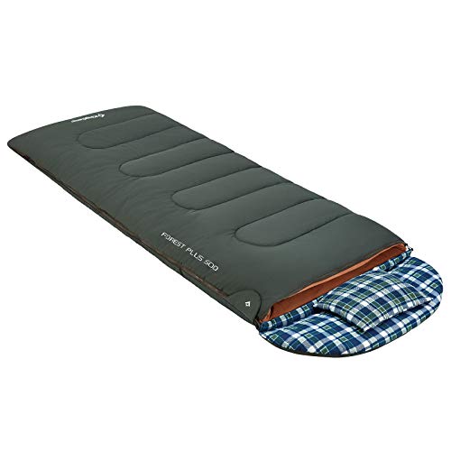 KingCamp Slaapzak 4 seizoenen met kussen slaapzakken voor volwassenen kinderen winter warm katoen flanel campingtassen Polar fleece voering afneembaar voor wandelen buiten binnen reizen groot 78,7 × 35,4 cm