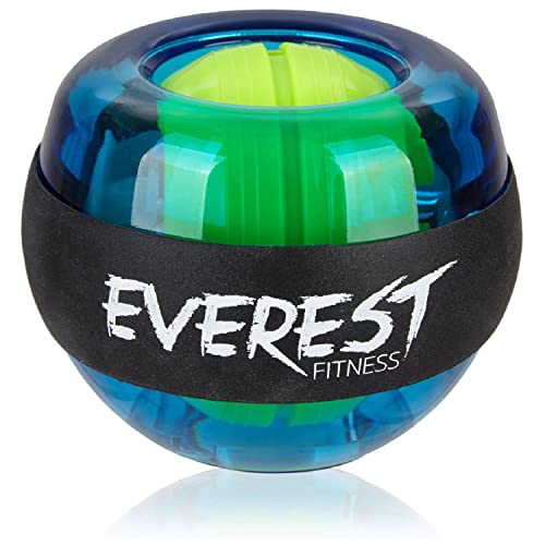 EVEREST FITNESS Handtrainer Bal voor het Trainen van de Hand- en Armspieren - Gyroscopische handtrainer- Serolubias Bal met Ergonomisch Handvat Bal - Grijp Trainer