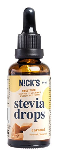 NICKS Karamel Stevia Drops, stevia vloeibaar, suikervrij tafelzoet, zonder calorieën met pipet 50 ml