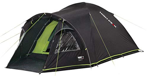 High Peak Talos 3 Koepeltent met voorbouw, iglo tent voor 3 personen, dubbelwandig, 4.000 mm waterdicht, voorbouw met tentbodem, ventilatiesysteem, muggenbescherming, transparante folie venster