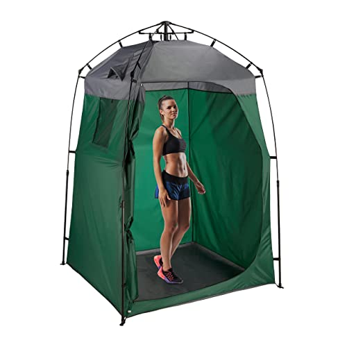 Relaxdays Verkleedtent, XXL staande tent voor camping en tuin, outdoor, pop-up cabine, 275 x 156,5 x 154 cm, donkergroen/grijs