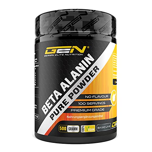 Beta Alanine - 500 g zuiver poeder zonder toevoegingen - +99% zuiverheid - 100% Beta Alanine aminozuur - Veganistisch - German Elite Nutrition