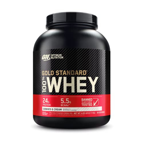 OPTIMUM NUTRITION, 100% Whey Gold Standard, Cookies & Cream, 5lbs