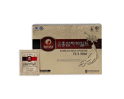 Koreaanse Rode Ginseng thee, doos met 50 sachets, stimuleert de bloedsomloop, het geheugen, de toon