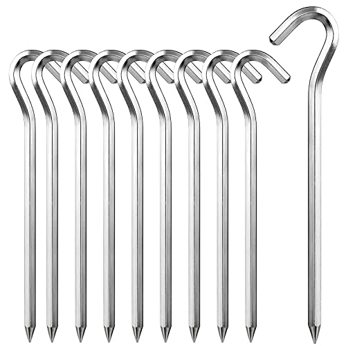 Tentharingen, 10 stuks, aluminiumlegering, tentharingen voor harde vloeren, metalen tenthaken, tuinharingen, spijkers voor camping, luifel, netten zeil