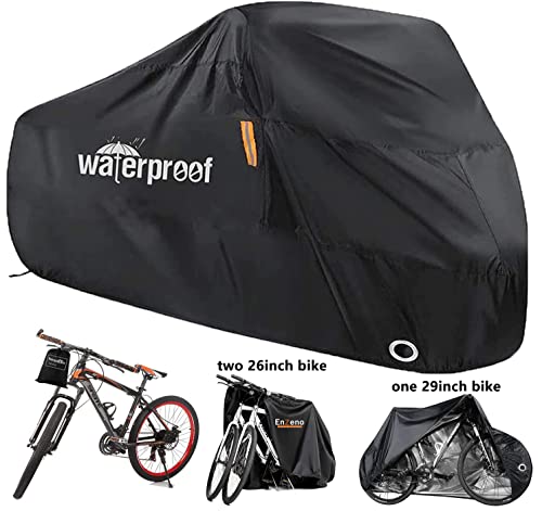 Fietshoes voor 1 of 2 fietsen, fietshoes voor buiten opbergen, 210D nylon, waterdicht, regen, uv-bescherming voor mountainbike/racefiets, met slotgaten, 200 x 70 x 110 cm