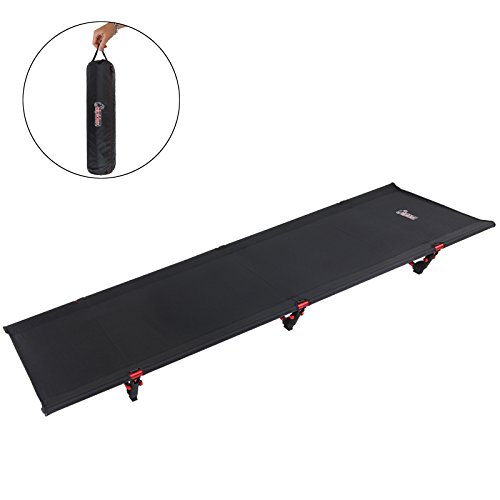 ALPIDEX Ultralicht veldbed campingbed belastbaar tot 120 kg, slechts 1800 gr, incl. opbergzak, bodemvrijheid 16 cm, minimale verpakkingsmaat