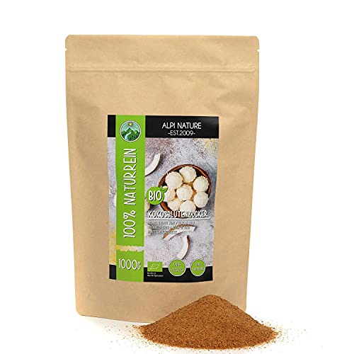 Biologische kokosbloesemsuiker (1kg), van gecertificeerde biologische teelt, glutenvrij, lactosevrij, laboratorium getest, veganistisch