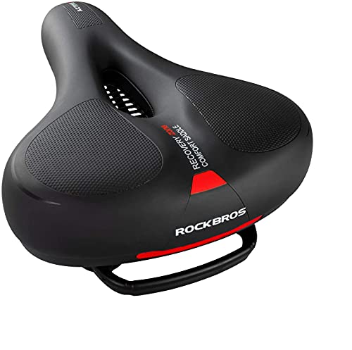 ROCKBROS Fietszadel Heren Dames Ergonomisch Fietsstoeltje Traagschuim Comfortabel Soft Gelzadel MTB Racefiets 36 * 22cm Zwart Ademend Waterdicht