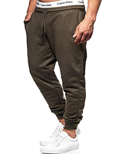 Indicode Eberline joggingbroek voor heren, van 95% katoen, regular fit, trainingsbroek, loopbroek, sportbroek, herenbroek, elastische joggingbroek, sweatpants, vrijetijdsbroek voor mannen, Army Mix, XXL