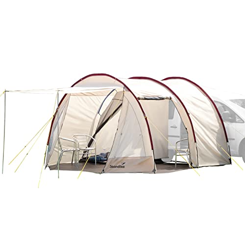 Skandika Camper Tramp - Bustent tunneltent- Vrijstaand - 2 personen - 370 x 320 cm - Zand/Rood