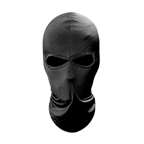 Balaclava Ski-motorfiets-gezichtsmasker, licht lycra-spandex, zacht, ademend, multifunctioneel, winddicht, sporthoofdbedekking, helmvoering, uniseks maat, zwart, Eén maat