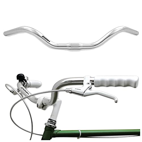 Ergonomisch Fietsstuur voor Dames- & Herenfietsen van Zilver Aluminium Retro Opzetstuur Stadsfiets Omafiets Damesfiets Herenfiets Cruiser Stuurbeugel Cruiser Stadsfietsstuur Zilver Breed Vlinderstuur