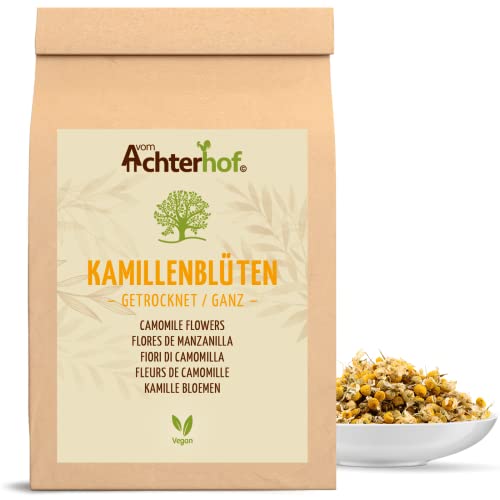 Kamille bloemen 500g | heel en gedroogd | kamillethee van hele bloemen | 100% natuurlijk | licht bitter en mild van smaak | geen toevoegingen | vom Achterhof