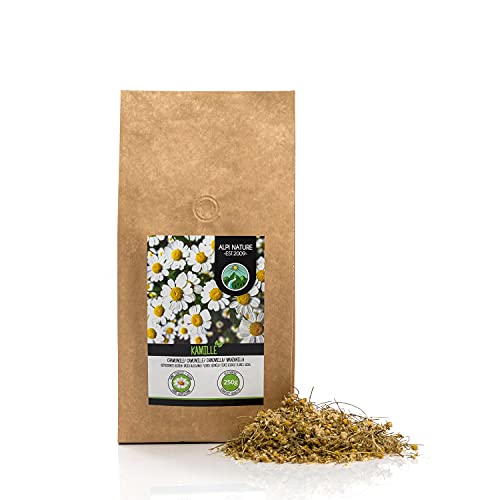 Kamille thee (250g), kamille bloemen, kamille bloementhee, hele bloemen, zacht gedroogd, 100% puur en natuurlijk voor de bereiding van thee, kruidenthee, kamille thee