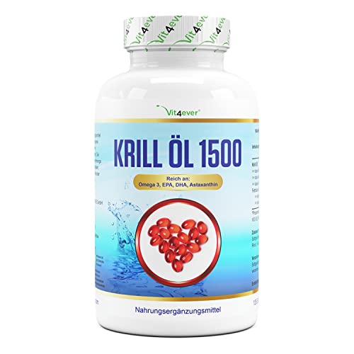 Krill-olie - 120 capsules - Premium: Antarctic krillolie - rijk aan EPA + DHA + astaxanthine + fosholipide + omega 3 vetzuren - laboratorium getest - vrij van schadelijke stoffen