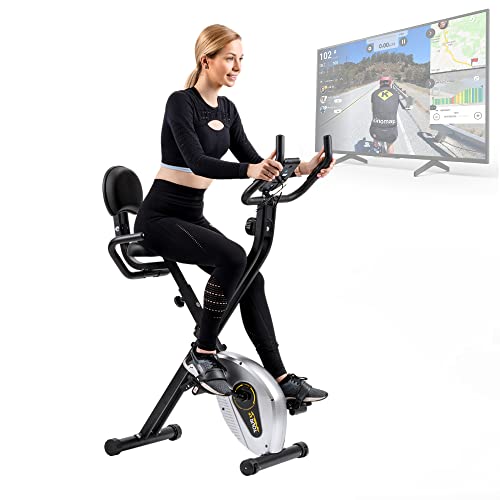 Bluefin Fitness Tour XP Hometrainer | Statische Fiets voor Thuis | Zwaar Stalen Frame | Opklapbaar Design | 8 Weerstandsniveaus | Hartslagsensoren | Compatibel met Kinomap | LCD