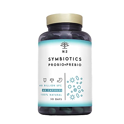Probiotica en Prebiotica 40 Miljard Natuurlijke Probiotische Bacteriën Probiotica Pillen 6 Bacteriestammen Inuline Behoud van de Darmflora Darmbalans 60 Plantaardige Capsules EC N2 Natural Nutrition