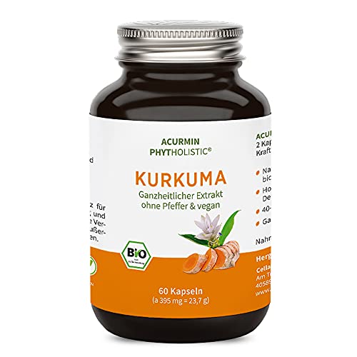 Biologische kurkuma-capsules - 40-voudige biobeschikbaarheid zonder peper - winnaar 2020 - C14- gecertificeerd - 60 stuks