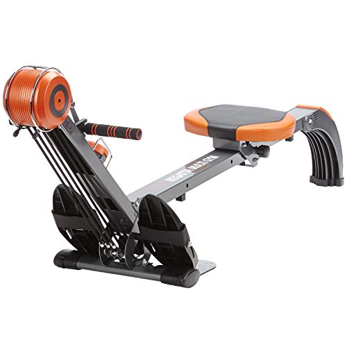 Skandika Regatta Multi Gym Poseidon - Roeimachine Roeiapparaat Roeitrainer - incl. trainingscomputer - inklapbaar (zwart/oranje)