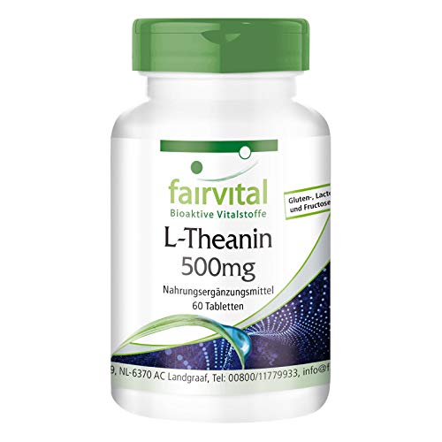 L-theanine tabletten 500mg - HOOG GEDOSEERD - VEGAN - 60 tabletten - aminozuur