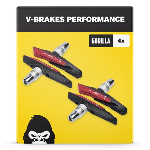 V-Brake Remblokjes 2 Paar 72mm Asymmetric I voor Shimano, Tektro, Avid, Sram, XLC etc I Hoge Remprestaties op Nat I Duurzaam & Perfecte Pasvorm V Brake Remblokken