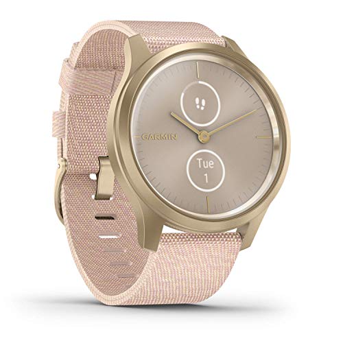 Garmin Vívomove Style - stijlvolle hybride smartwatch met 2 briljante AMOLED-kleurendisplays en nylon armband, sportapps en fitness-/gezondheidsgegevens (gecertificeerd en gereviseerd)