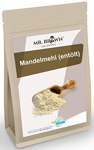 1 kg amandelmeel ontolied, veganistisch, wit, amandelproteïne, glutenvrij, voor keto en voor laag bakken carb