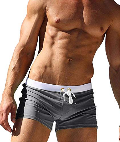 Heren Zwembroek Sneldrogende Sport Shorts Strand Badmode met Rits Achterzak - groen - M