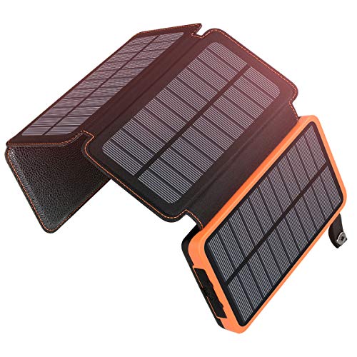 A ADDTOP Solar powerbank 25000 mAh oplader op zonne-energie met 2 USB-poorten 2,1 A output, 25000mAh