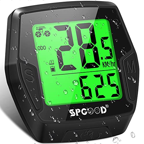 SPGOOD Fietscomputer draadloos, snelheidsmeter fiets, fiets snelheidsmeter, fiets computer kinderen, fiets computer draadloos, fiets computer draadloos, fiets snelheidsmeter