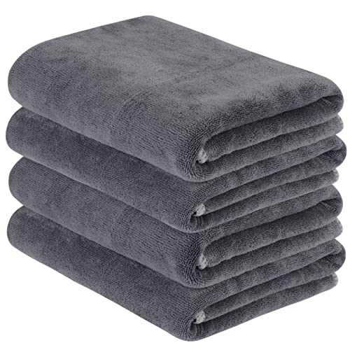 VIVOTE Microvezel handdoek sporthanddoek reishanddoek 40x80 cm 4 stuks grijs ultra zacht en snel droog …