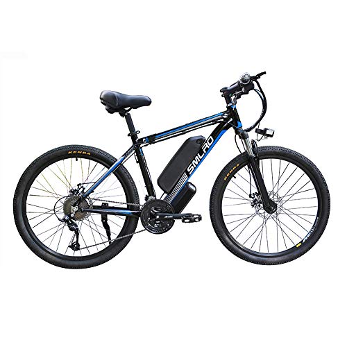 Elektrische fietsen voor volwassenen, IP54 Waterdicht 500W 1000W Aluminium Ebike Bicycle Verwisselbare 48V / 13Ah Lithium-Ion batterij Mountain Bike/pendelen Ebike,Black blue,1000W