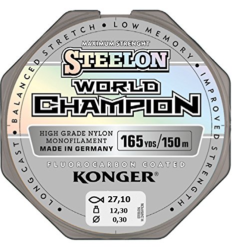 Konger Vislijn World Champion fluorocarbon gecoat 0,10-0,30 mm/150 m monofile-snoer super sterk! (0,30 mm/12,30 kg)