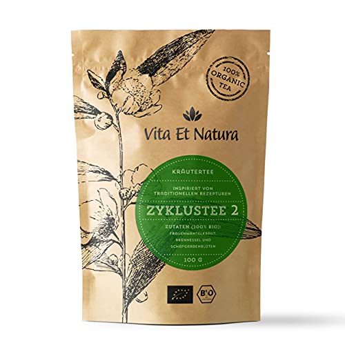 Vita Et Natura® Biologische cyclusthee 2 – 100 g bewezen thee van traditionele vrouwenkruiden met o.a. vrouwenmantelkruid – 100% biologisch en natuurlijk