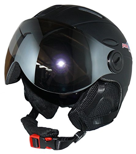 ProtectWEAR MS95 skihelm zwart mat met twee vizieren inklapbaar