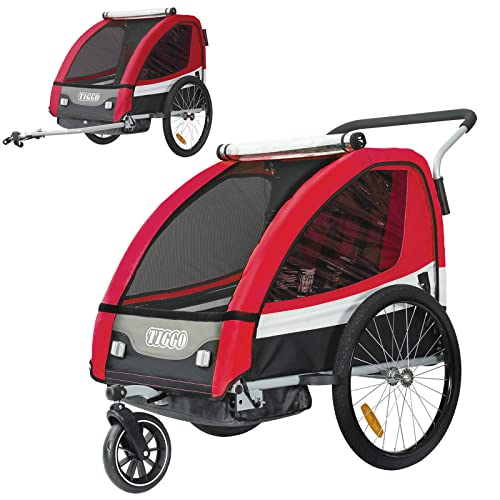 Fietskar voor 1-2 Kinderen met Joggerkit Fietskarren Aanhangwagen root JBT03A-D01